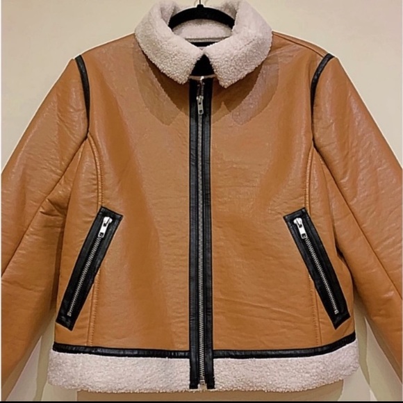Flash Sale Type Alpha Jacket NEW WITH TAGS Faux leather shearling lined Size L - Picture 10 of 13